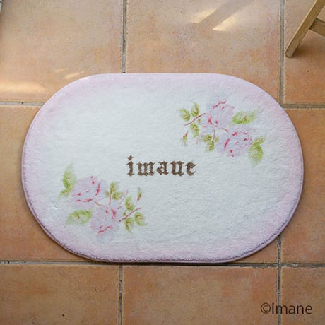再入荷！　イマン ダイアナローズ ふわふわシャギーマット オーバル