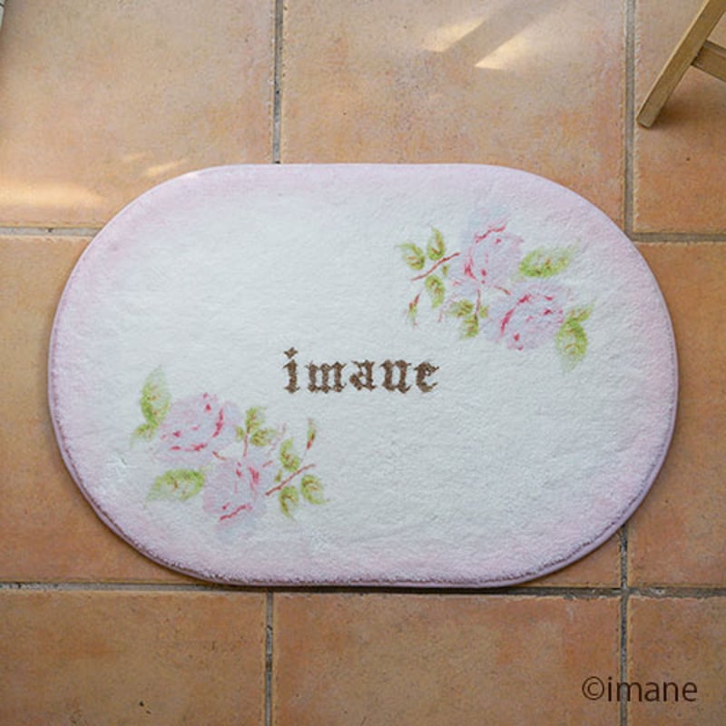再入荷！ イマン ダイアナローズ ふわふわシャギーマット オーバル