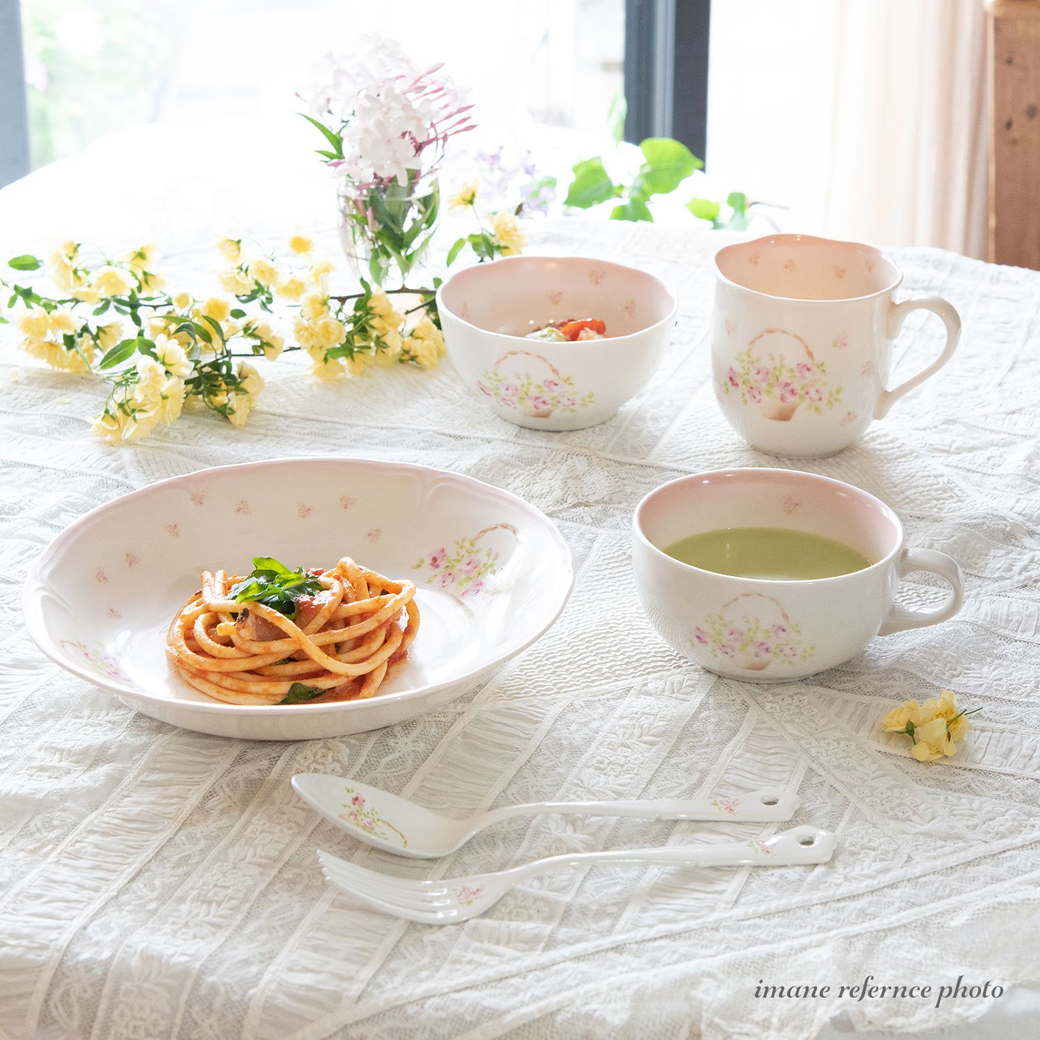* イマン ローズバスケット* ケーキ皿6枚セット イマン ローズバスケット パスタプレート | Frenchchic