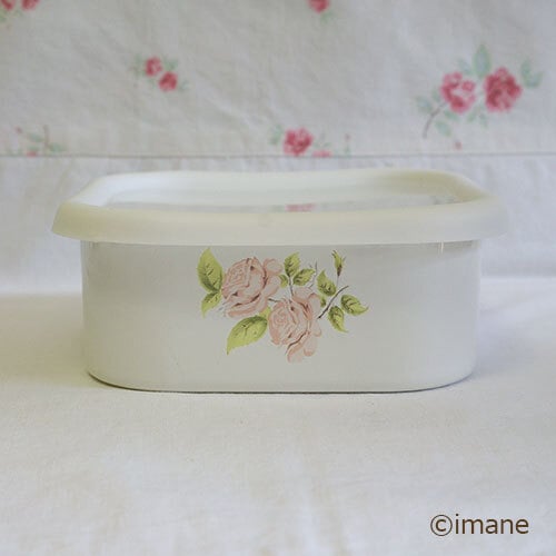 マニーローズシリーズホウロウ角ストッカー マニーローズホーロー角