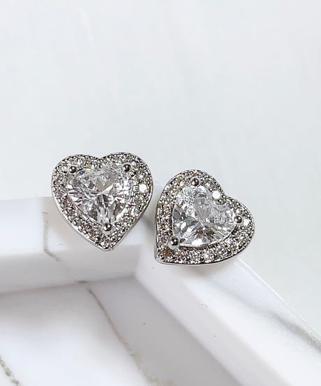 Zirconia Heartピアス/イヤリング