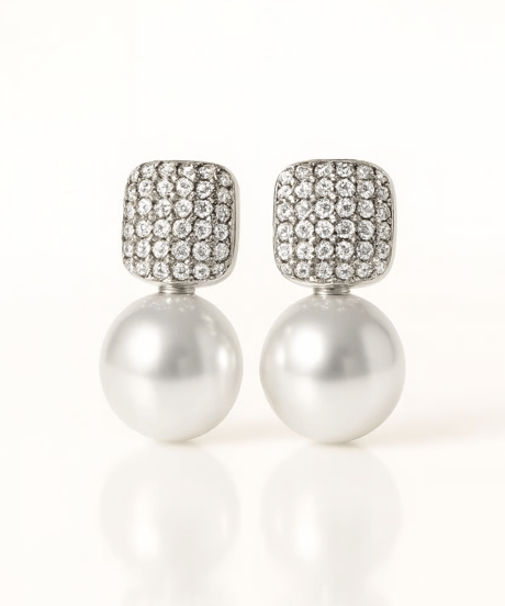 Square Pearlピアス/イヤリング