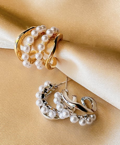 Line Pearlピアス/イヤリング