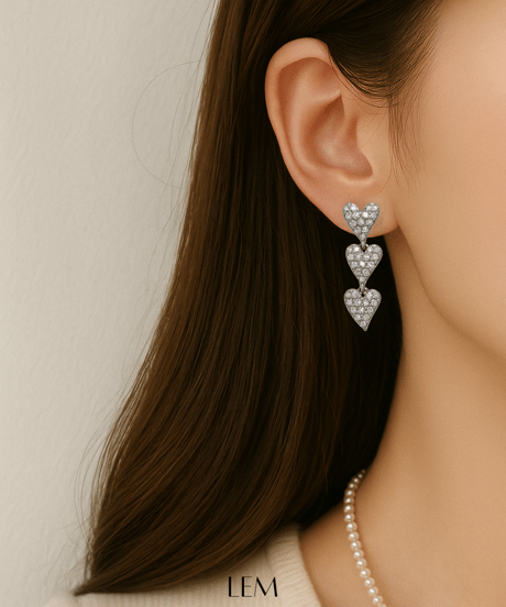 ハートドロップピアス/イヤリング