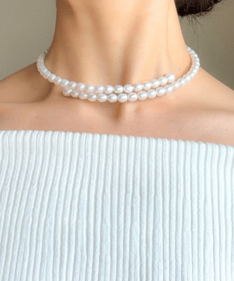 【淡水パール】White Pearlチョーカー