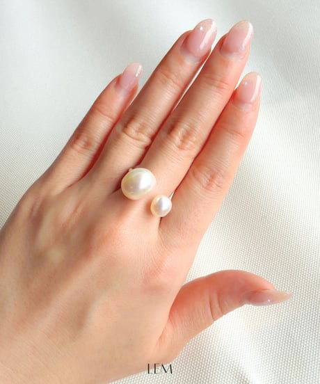 【淡水パール】White Pearlリング