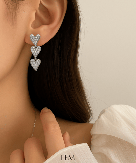 ハートドロップピアス/イヤリング