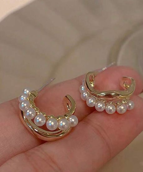 Line Pearlピアス/イヤリング