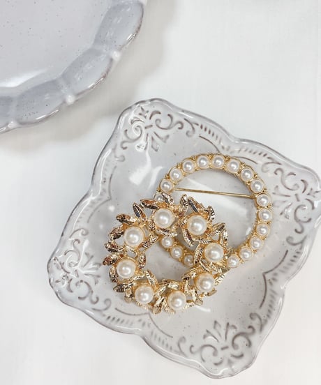 【Brooch】リーフパール