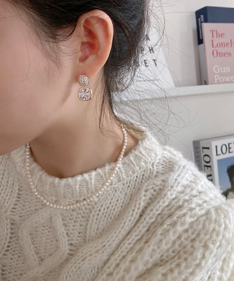 Zirconia Squareピアス