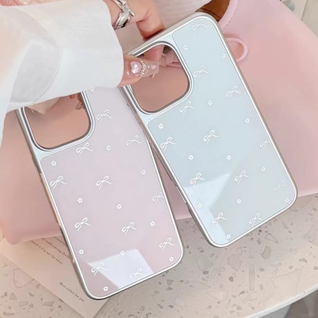 【iPhone17対応】りぼんふらわーマカロンカラーiPhoneケース