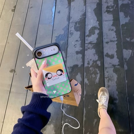 ハムちゃん🐹グリップグリーンドットiPhoneケース