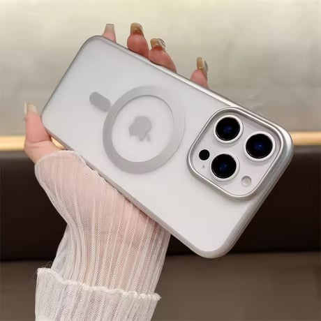 【MagSafe対応】マットメタルシースルーiPhoneケース