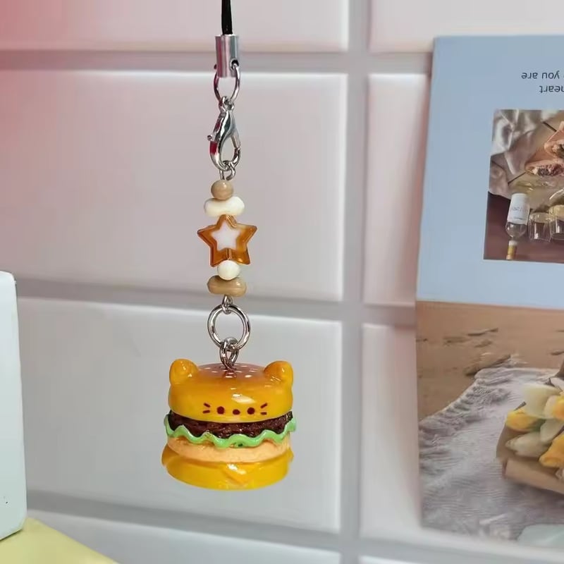 ハンバーガー🍔わんにゃんキーホルダー/チャーム | AURALALA | 輸入