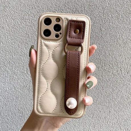 キルティング パール バンド  iPhoneケース