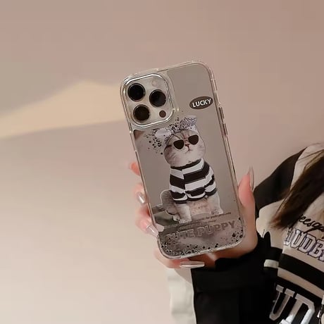 イケイケお洒落ねこ様ミラーiPhoneｹｰｽ
