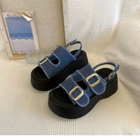 厚底ダブルベルトサンダル