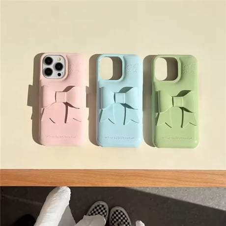 3Dリボン🎀シンプルiPhoneケース