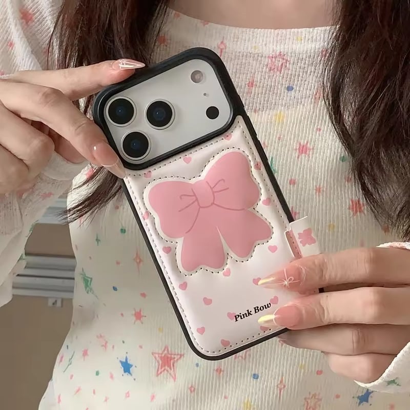 iPhone17対応🎀】ピンクリボンキルティングiPhoneケース | AURALALA |