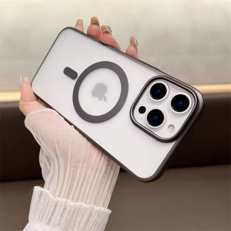 【MagSafe対応】マットメタルシースルーiPhoneケース