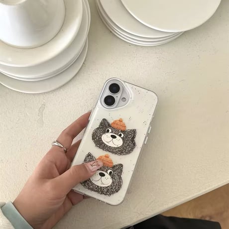 くるくる手書き風ネコちゃんiPhoneケース