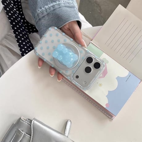 ぷっくりグミ風ベア🧸グリップiPhoneケース/MagSafe
