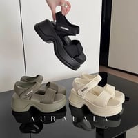 スポーティー厚底ラバーサンダル