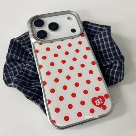 【iPhone17対応】レトロレッドドットiPhoneケース