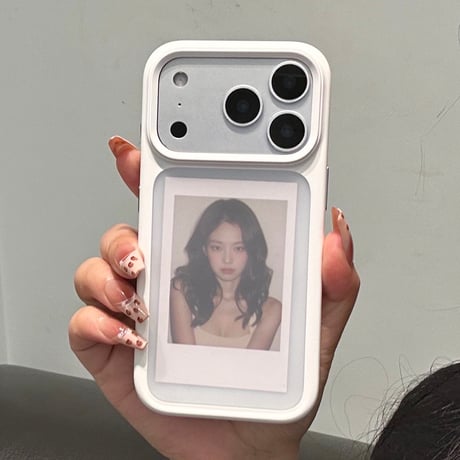 ホワイトシリコンフレームシースルーiPhoneケース