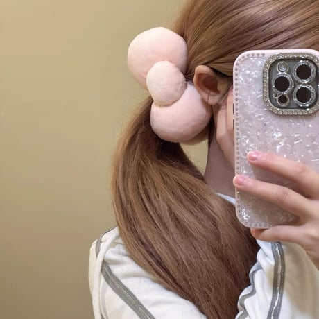 おおきいふっくらキャラリボンヘアクリップ / ヘアバレッタ / バナナクリップ