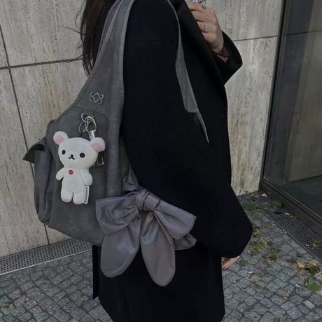 K-POPアイドルにも大人気❤リボンデザイン多機能ショルダービッグトート