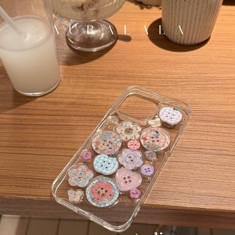 ボタンコアデコiPhoneケース