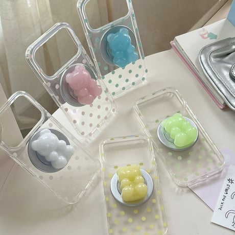 ぷっくりグミ風ベア🧸グリップiPhoneケース/MagSafe