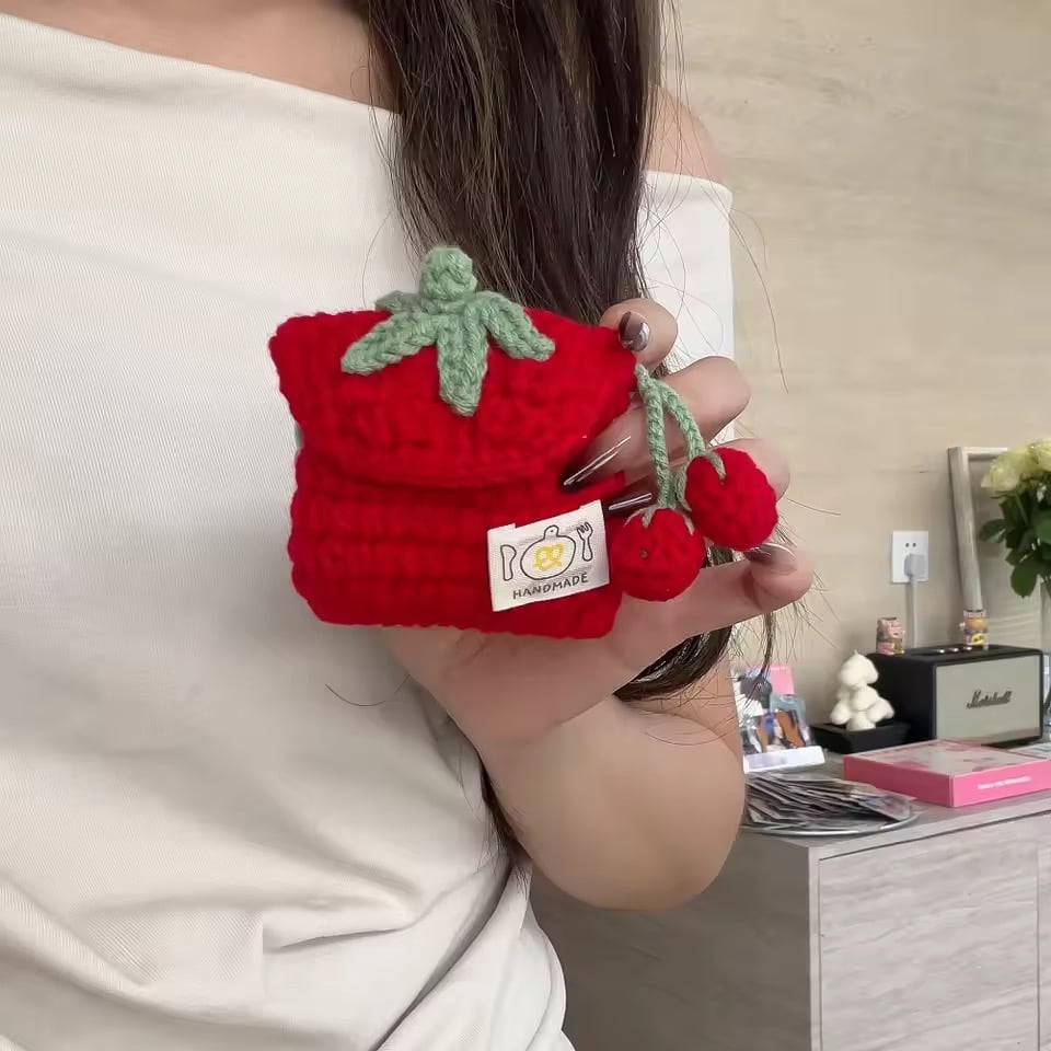 ニットかぎ編み🍅トマトAirPodsケース | AURALALA | 輸入韓国雑貨