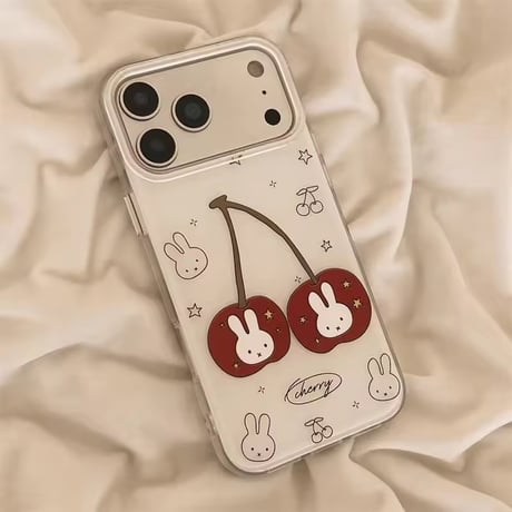 【iPhone17対応】cherry🍒rabbitiPhoneケース