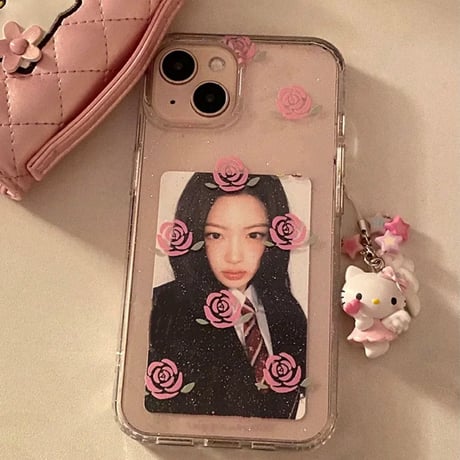 【iPhone17対応】ローズコア🌹クリアラメローズiPhoneケース