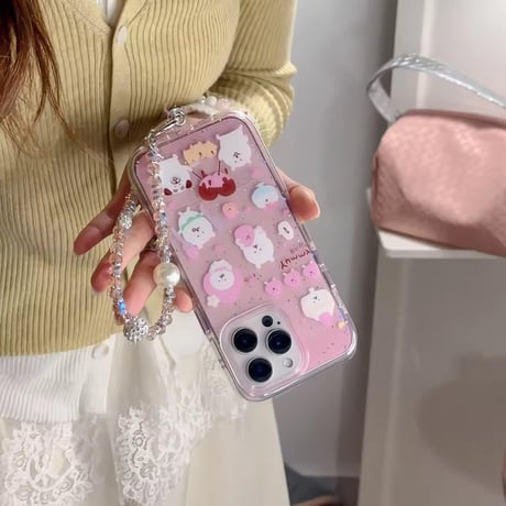 いっぬやみー柄ピンクiPhoneケース