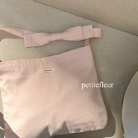 ピンクリボンキャンバスショルダーバッグ/通学バッグ/PCバッグ/斜めかけバッグ
