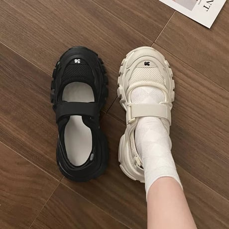 ナンバリングワントーンスニーカーサンダル