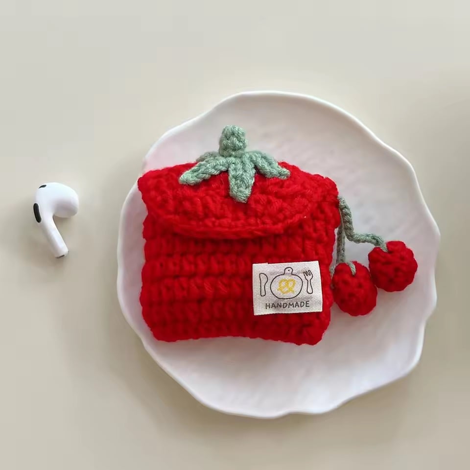 ニットかぎ編み🍅トマトAirPodsケース | AURALALA | 輸入韓国雑貨