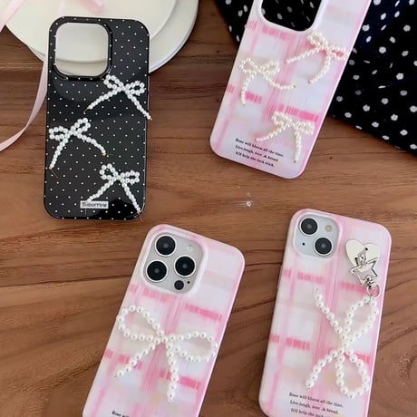 選べる4タイプ♡パールリボンデザインiPhoneケース