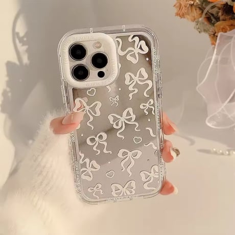 リボンいっぱいミラーiPhoneケース