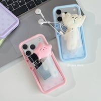 韓国人気✨シリコンポケット付きドットマカロンカラーiPhoneケース