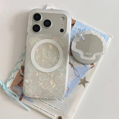 シェル🐚ミラーグリップiPhoneケース