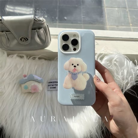 【iPhone17対応】HOUSE ot DOG blue Korea cute iPhoneケース