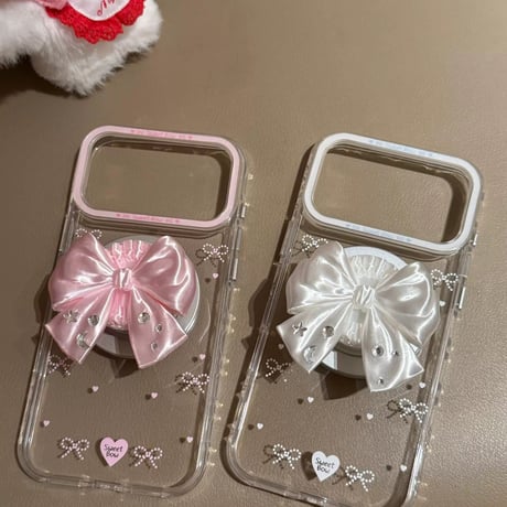 【iPhone17対応】リアル3Dリボングリップ付きiPhoneケース