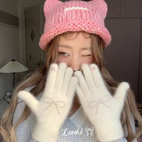♡早得♡リボンデコ手袋
