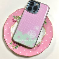 トレンド詰め込み♡🍓ストロベリーカラーローズドットiPhoneケース
