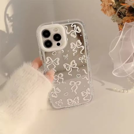 リボンいっぱいミラーiPhoneケース