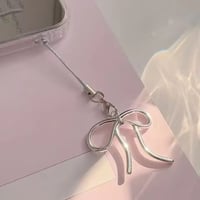 シンプルりぼん結びシルバーチャーム/キーホルダー